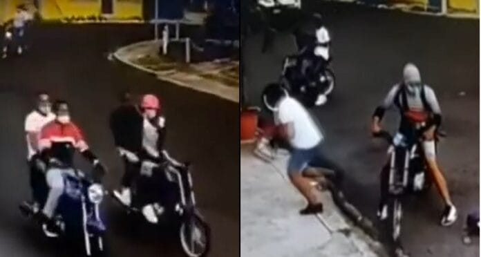 Motociclistas-mientras-asaltaban-en-el-sector-San-Gerónimo-de-Santo-Domingo.